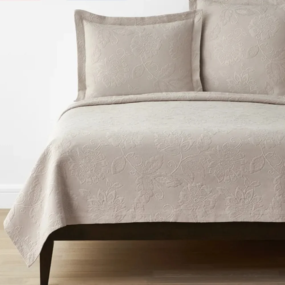 The Company Store Putnam Cotton Matelassé Coverlet - Dune King Size Retails $229